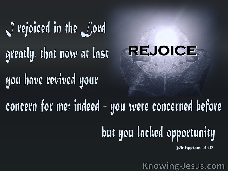 Philippians 4:10 Rejoice In The Lord (gray)